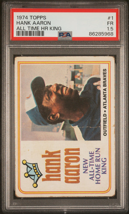 1974 Topps All Time Hr King #1 Hank Aaron PSA 1.5