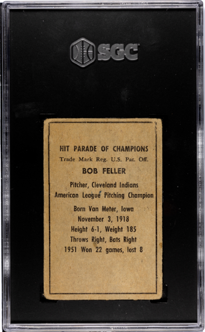 1952 Berk Ross # Bob Feller SGC 2