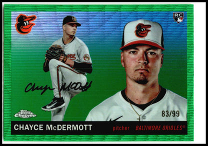 2025 Topps Chrome Platinum Green Wave #245 Chayce McDermott RC Orioles
