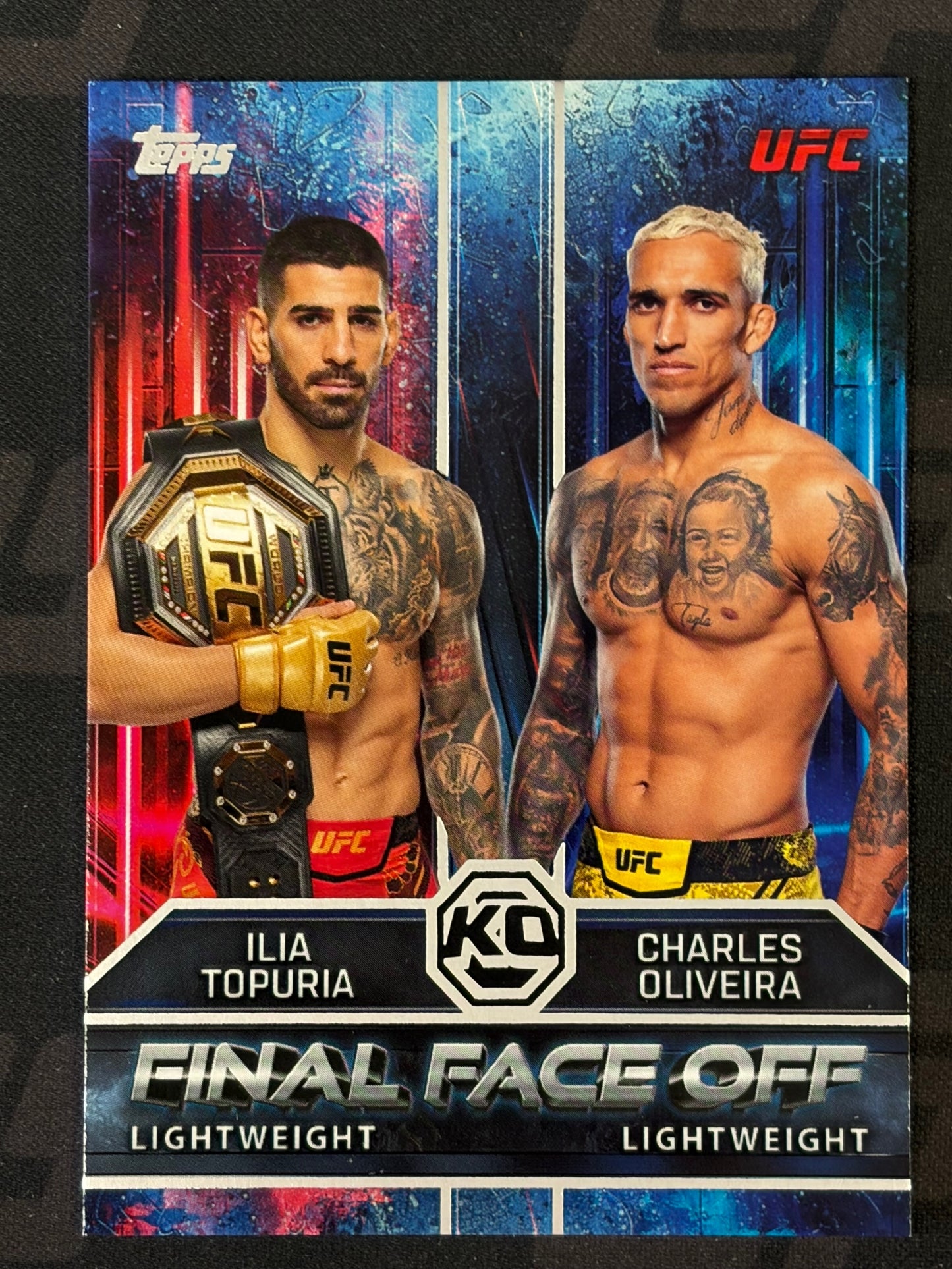 2026 Topps Knockout UFC Final Face Off #FF-1 Charles Oliveira / Ilia Topuria