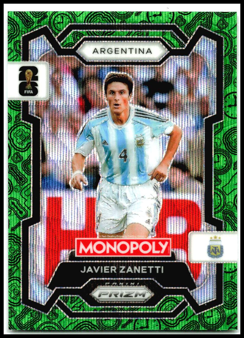 2026 Panini Prizm Monopoly FIFA World Cup Green Wave Prizms #5 Javier Zanetti