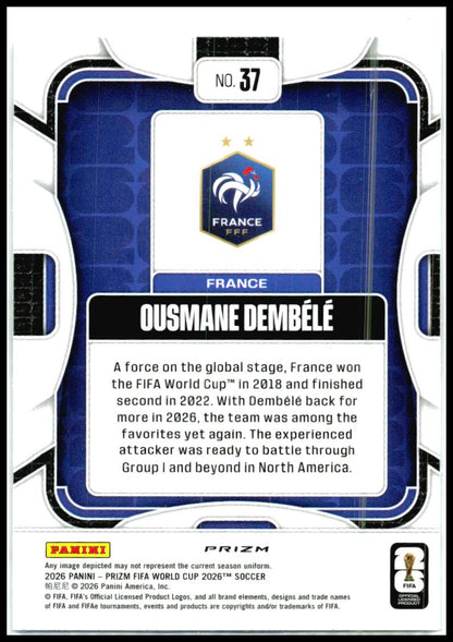 2026 Panini Prizm FIFA World Cup Wave Prizms #37 Ousmane Dembele France