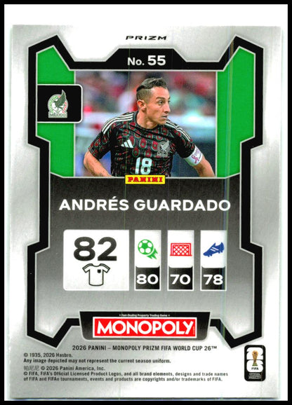 2026 Panini Prizm Monopoly FIFA World Cup Green Wave Prizms #55 Andrés Guardado