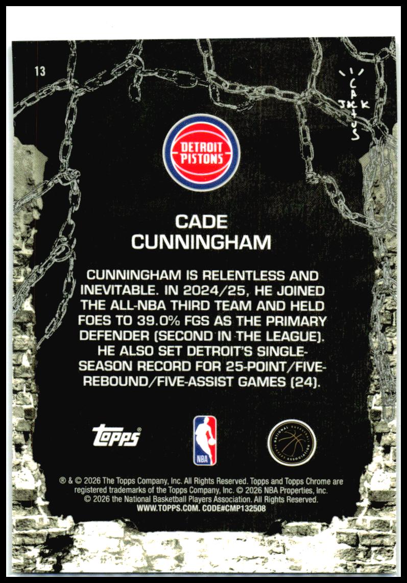 2025-26 Topps Chrome Cactus Jack #159 Cade Cunningham