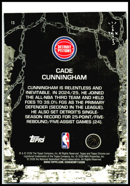 2025-26 Topps Chrome Cactus Jack #159 Cade Cunningham