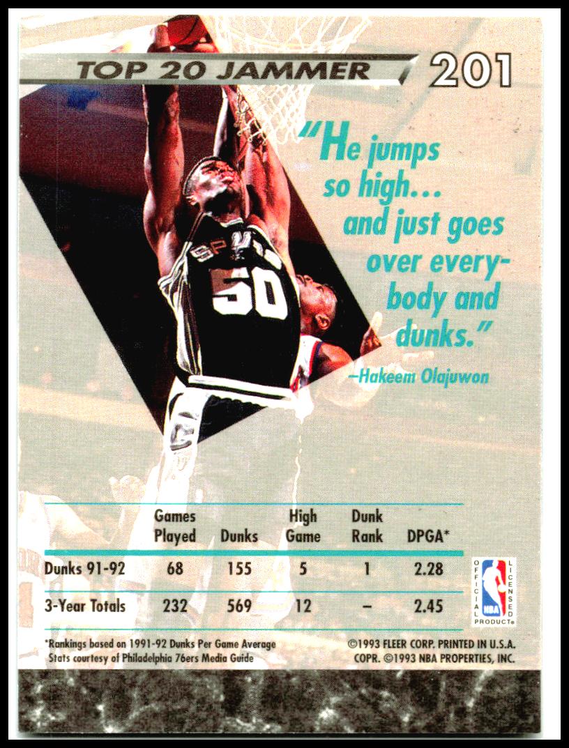 1992-93 Ultra #201 David Robinson San Antonio Spurs