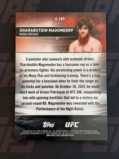 2025 Stadium Club UFC Pearl White Refractor /30 #C-191 Sharabutdin Magomedov