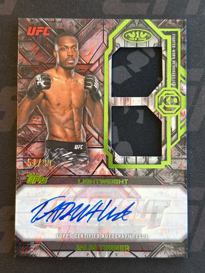 2026 Topps Knockout UFC Tier 1 Dual Relic Auto Lime Green /99 # Jalin Turner