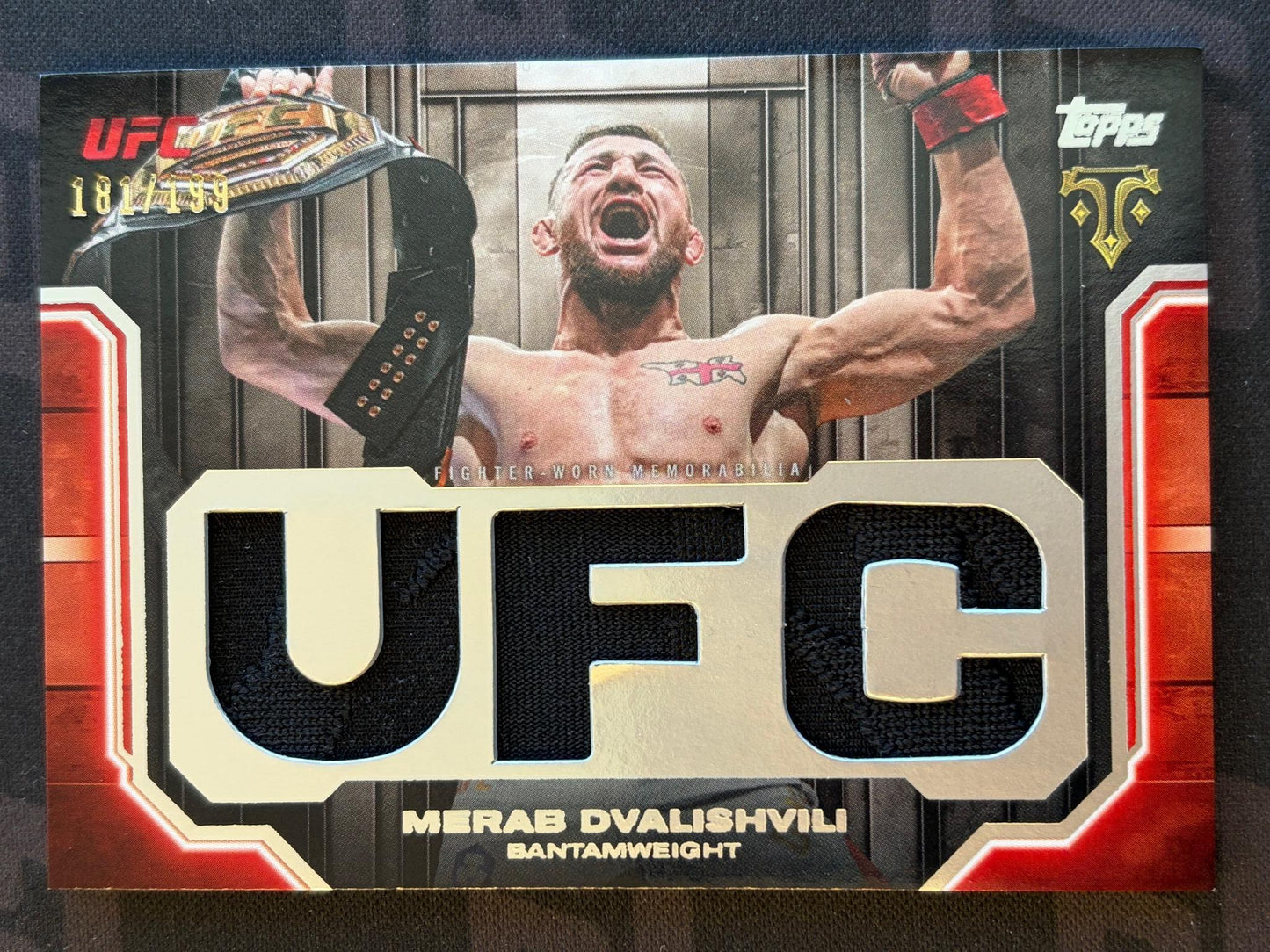 2026 Topps Knockout UFC Triple Threads Relics #TTR-MB Merab Dvalishvili #/199