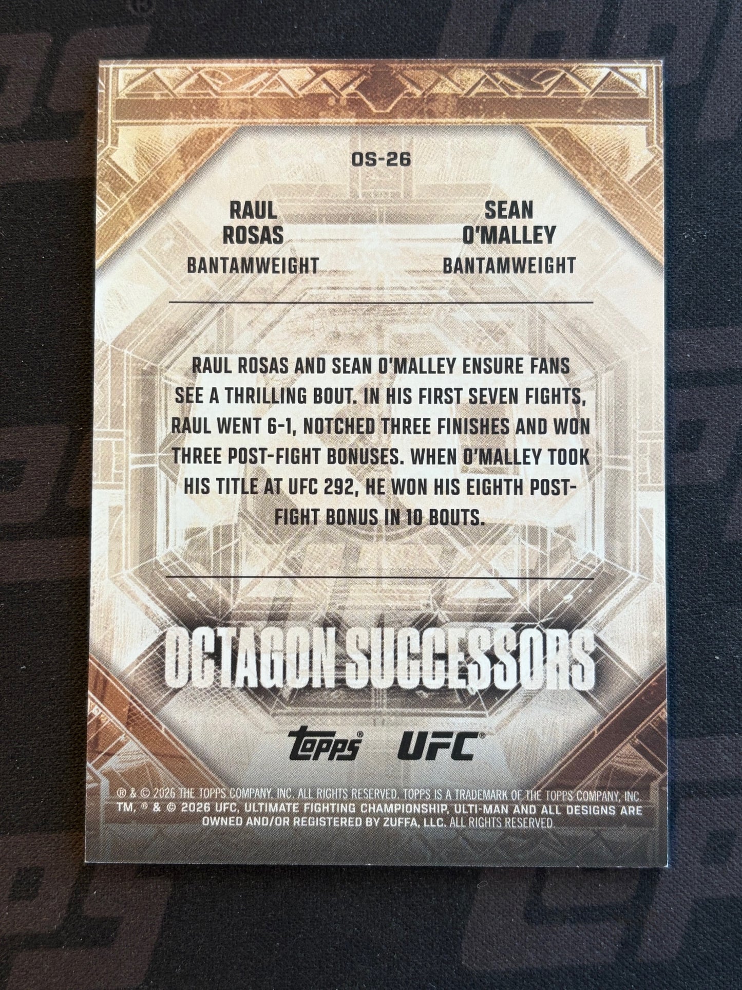 2026 Topps Knockout UFC Octagon Successors #OS-26 Sean O'Malley / Raul Rosas
