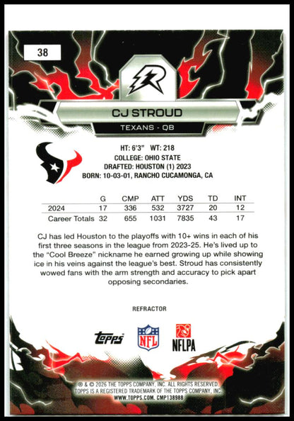 2025 Topps Resurgence Refractor #38 CJ Stroud Houston Texans