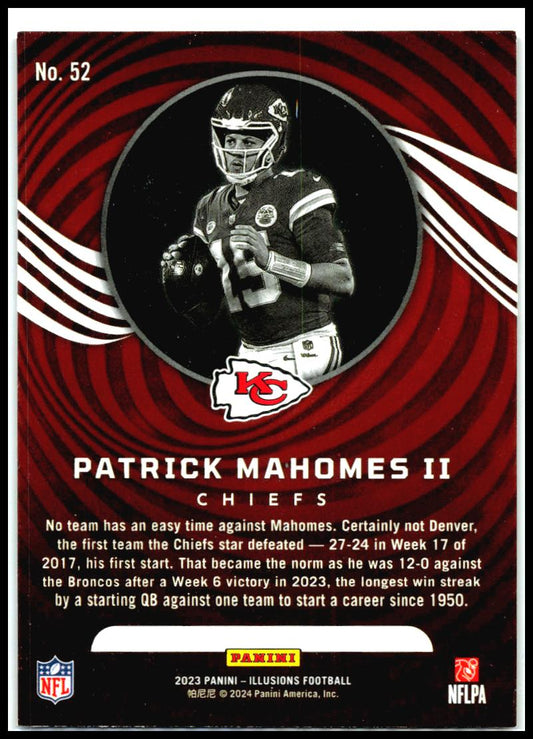 2023 Panini Illusions #52 Patrick Mahomes II Kansas City Chiefs