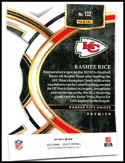 2023 Panini Select Red and Yellow Prizms Die Cuts #132 Rashee Rice RC Chiefs