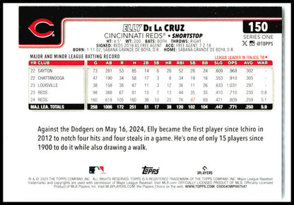2025 Topps #150 Elly De La Cruz Cincinnati Reds
