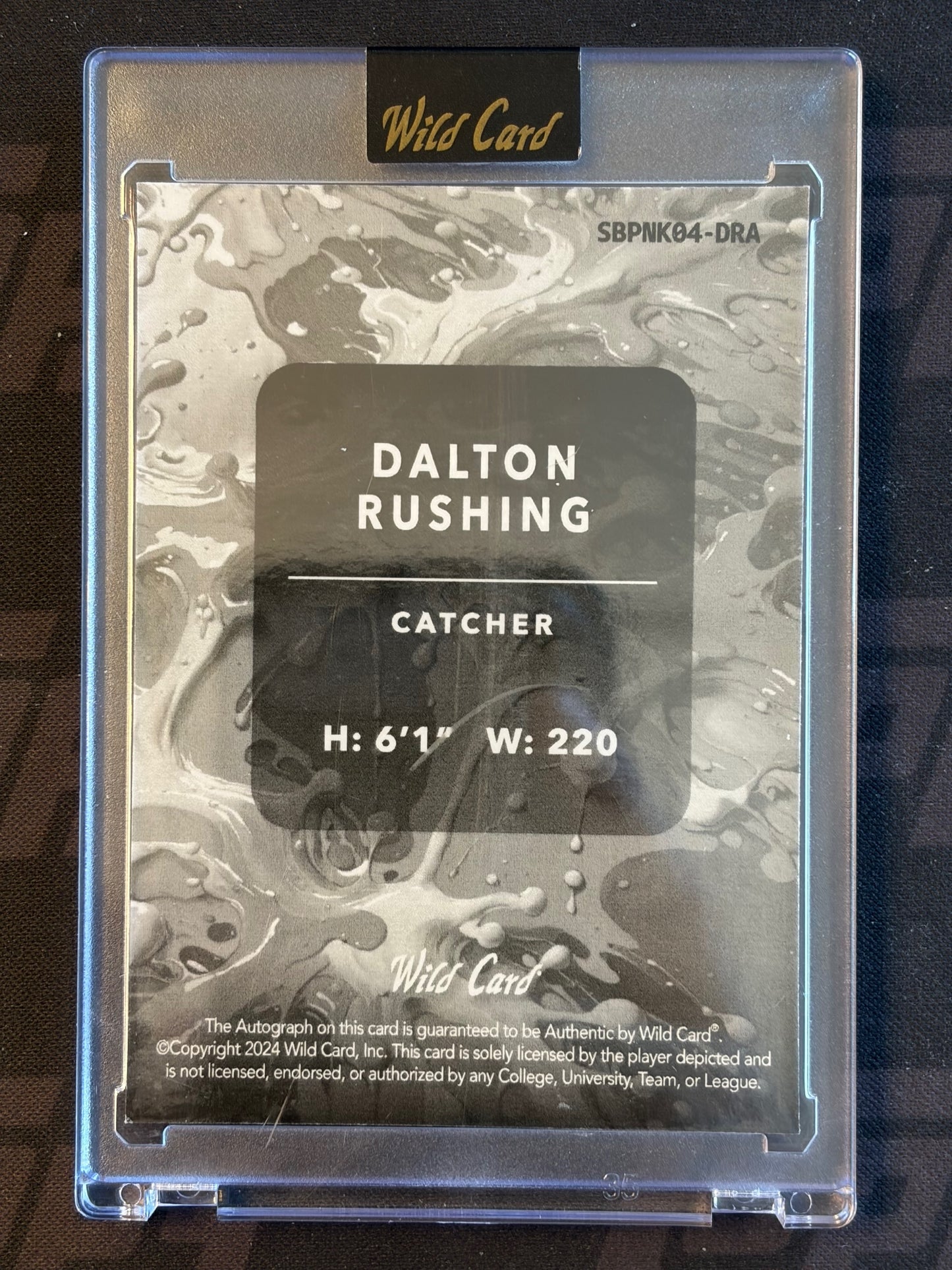 2024 Wild Card Splat - Rainbow Auto Pink #SBPNK04-DRA Dalton Rushing AU #/2