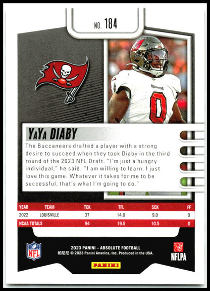 2023 Panini Absolute Escher Squares Red #184 YaYa Diaby Buccaneers