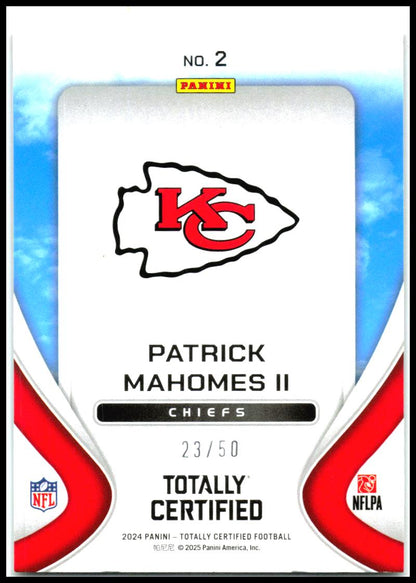 2024 Totally Certified Franchise Foundations Blue /50 #2 Patrick Mahomes II