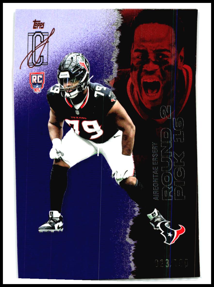 2025 Topps Signature Class Purple /100 #195 Aireontae Ersery RC Houston Texans