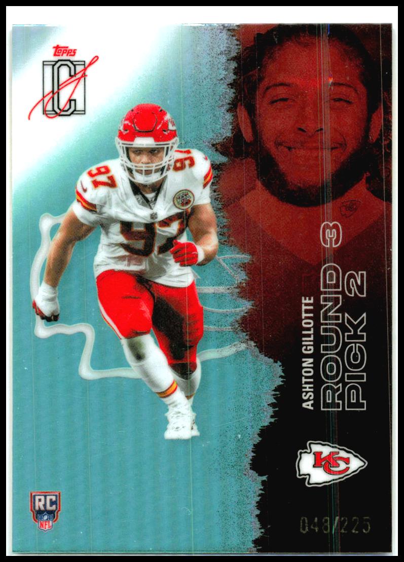 2025 Topps Signature Class Teal #197 Ashton Gillotte RC #/225 Kansas City Chiefs