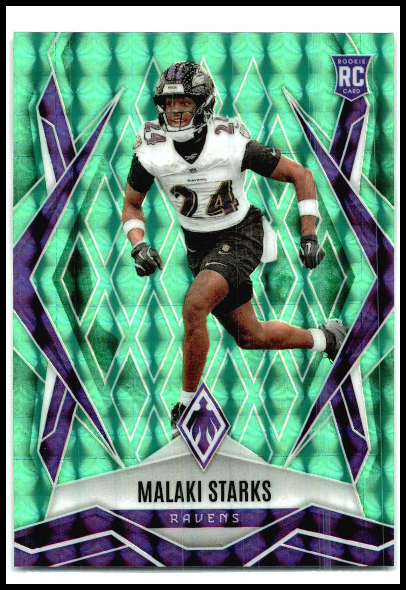 2025 Panini Phoenix Lime Green Lava Prizm #195 Malaki Starks RC Ravens