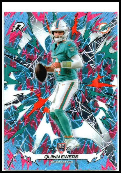 2025 Topps Resurgence Sky Blue & Pink Shock Refractor #155 Quinn Ewers RC Miami