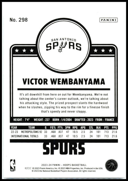 2023-24 Hoops Winter #298 Victor Wembanyama San Antonio Spurs