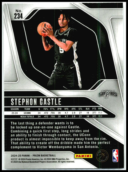 2024-25 Panini Prizm #234 Stephon Castle RC San Antonio Spurs