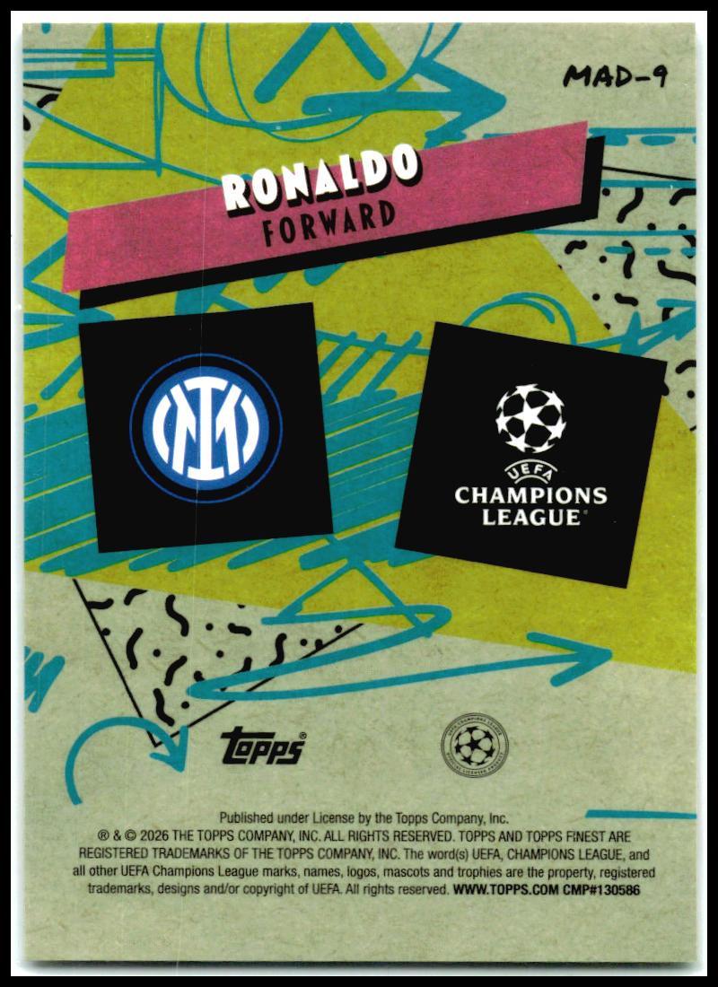 2025-26 Finest UEFA Club Competitions 90s Madness #MAD-9 Ronaldo Inter Milan