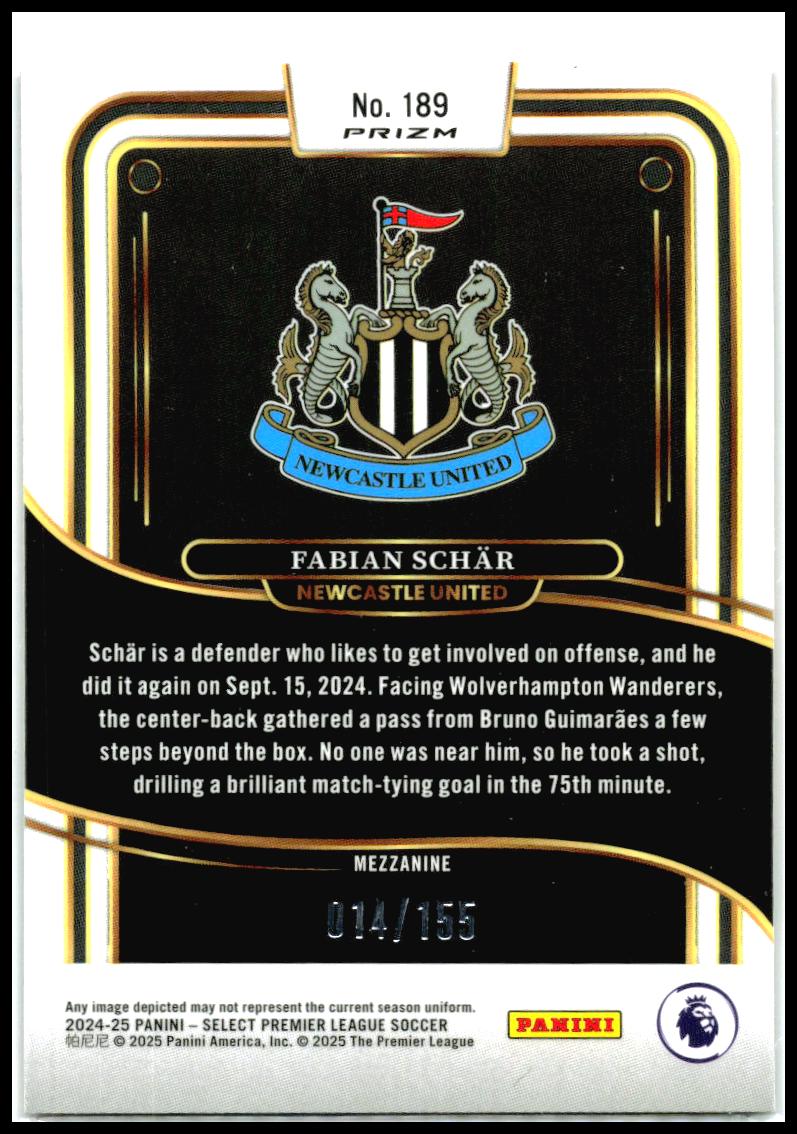 2024-25 Panini Select Premier League Orange Ice #189 Fabian Schar