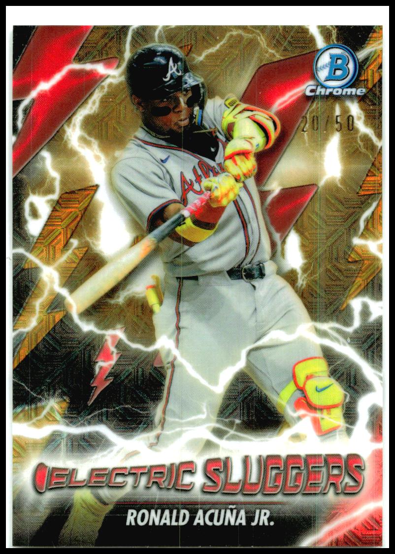 2026 Bowman Electric Sluggers Gold Refractors #ES-8 Ronald Acuña Jr. Braves
