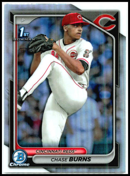 2024 Bowman Draft Chrome Refractor #BDC-55 Chase Burns Cincinnati Reds