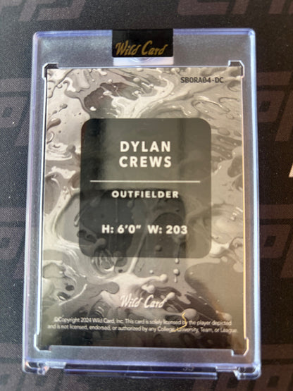 2024 Wild Card Splat Red Foil /3 #SB0RA84-DC Dylan Crews Washinton