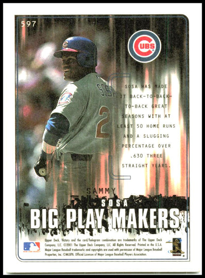 2001 Upper Deck Victory #597 Sammy Sosa Chicago Cubs