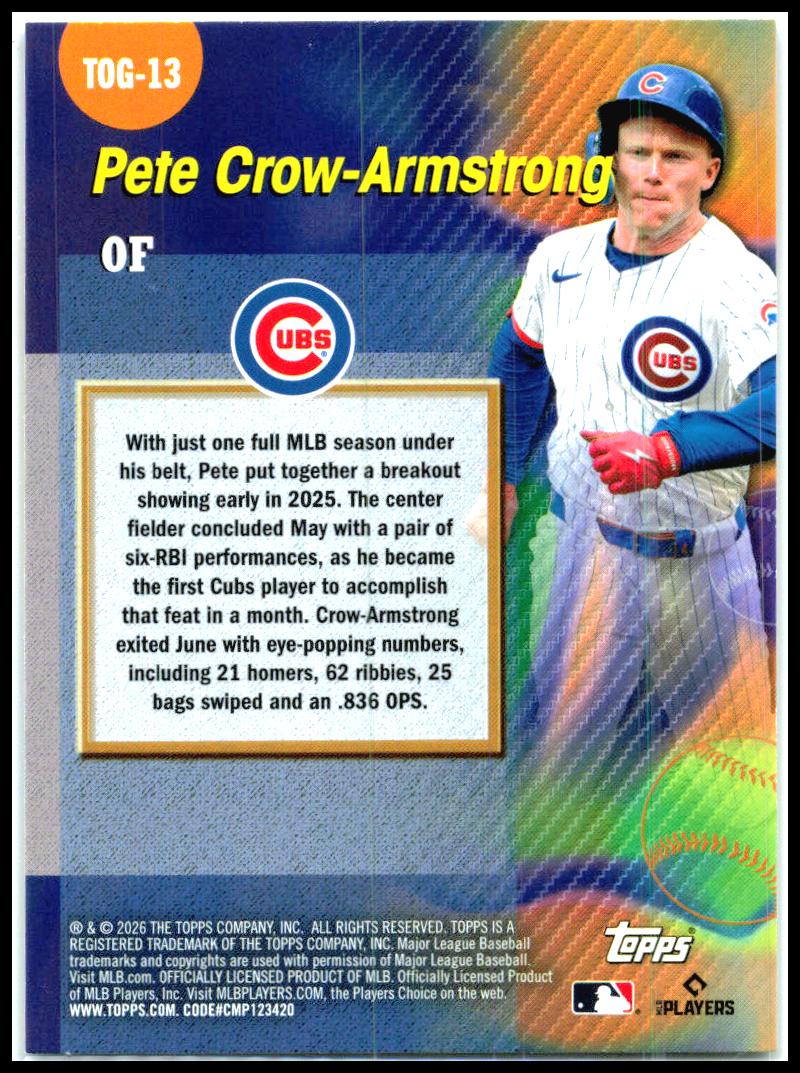 2026 Topps Titans of the Game #TOG-13 Pete Crow-Armstrong Chicago Cubs
