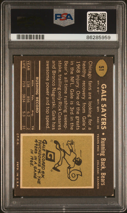 1969 Topps #51 Gale Sayers Bears PSA 5