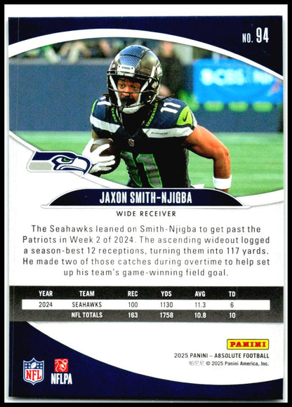 2025 Panini Absolute Gold Stars #94 Jaxon Smith-Njigba #/325 Seattle Seahawks