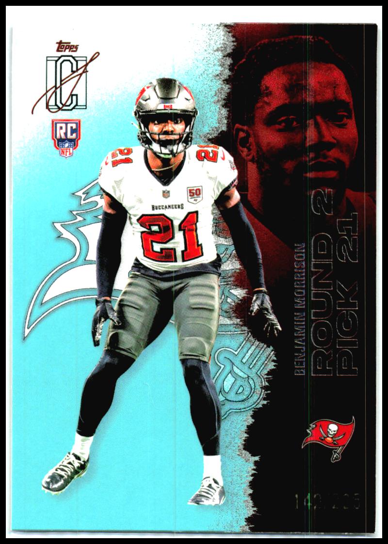 2025 Topps Signature Class Chrome Teal #148 Benjamin Morrison RC Tampa Bay