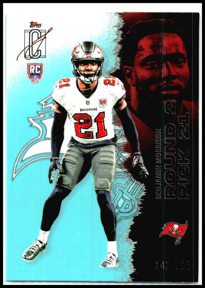 2025 Topps Signature Class Chrome Teal #148 Benjamin Morrison RC Tampa Bay