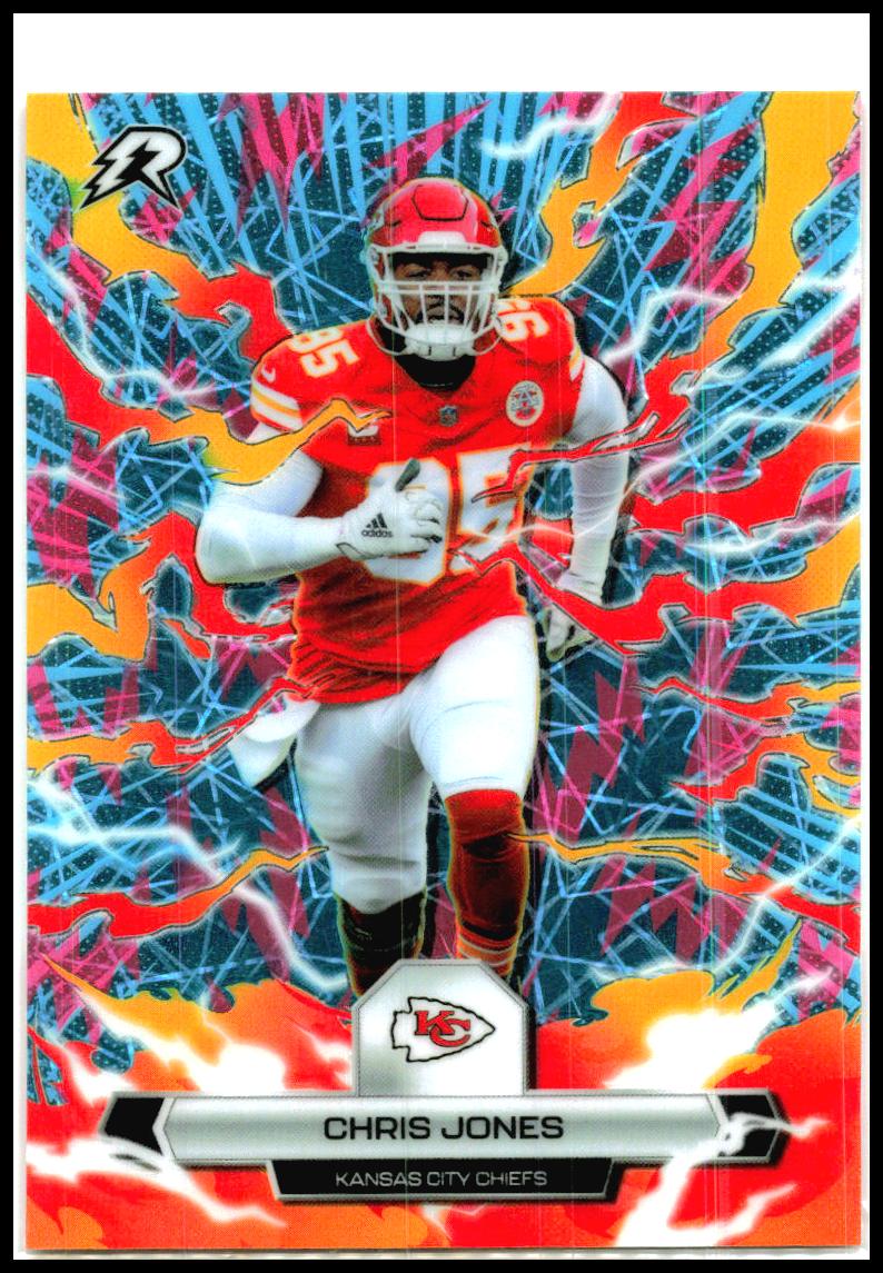 2025 Topps Resurgence Sky Blue & Pink Shock Refractor #50 Chris Jones Chiefs