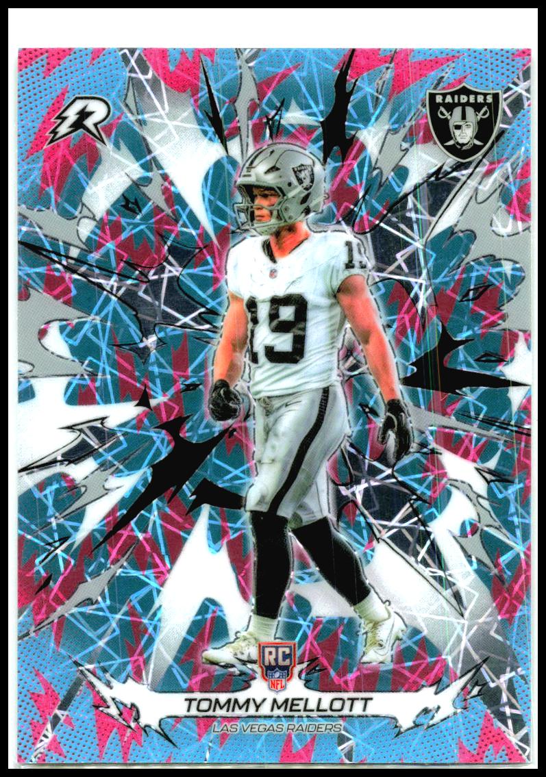 2025 Topps Resurgence Sky Blue & Pink Shock Refractor #147 Tommy Mellott Raiders