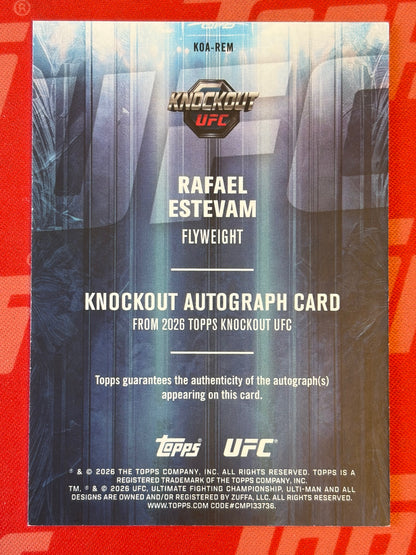 2026 Topps Knockout UFC Knockout Autographs #KOA-REM Rafael Estevam AU #/299