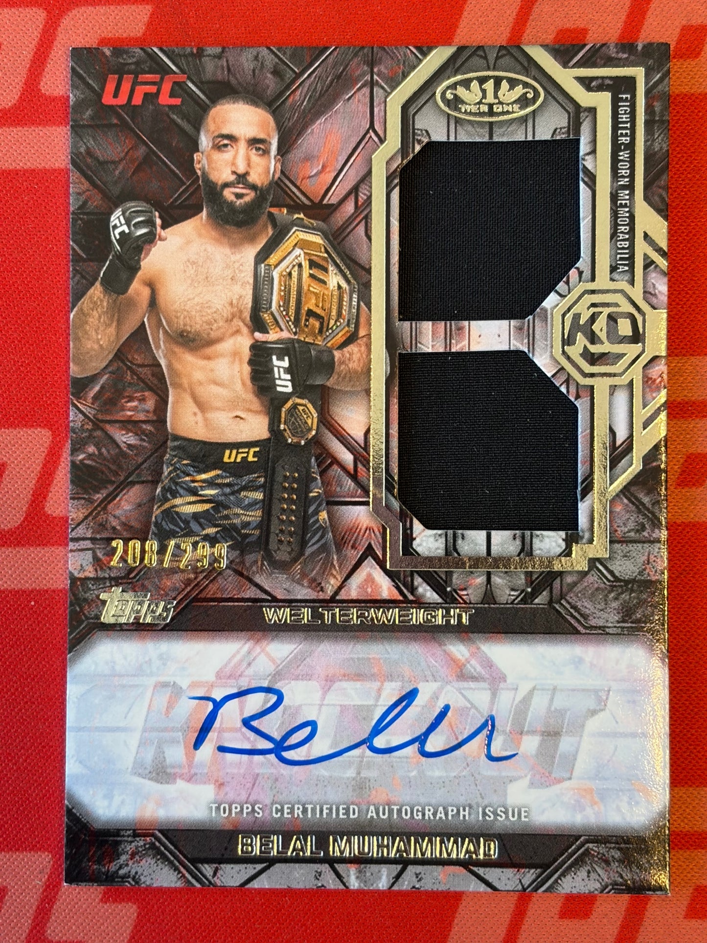 2026 Topps Knockout UFC Tier 1 Dual Relic Autographs # Belal Muhammad
