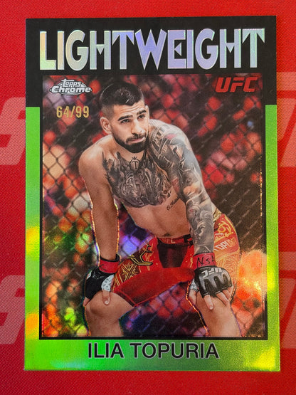 2026 Topps Chrome UFC 1986 Topps Green Refractor #86-5 Ilia Topuria #/99