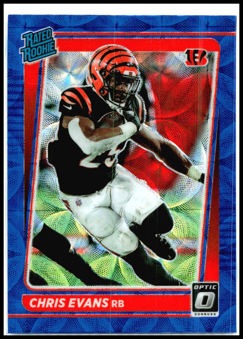2021 Donruss Optic Blue Scope #294 Chris Evans RC Cincinnati Bengals