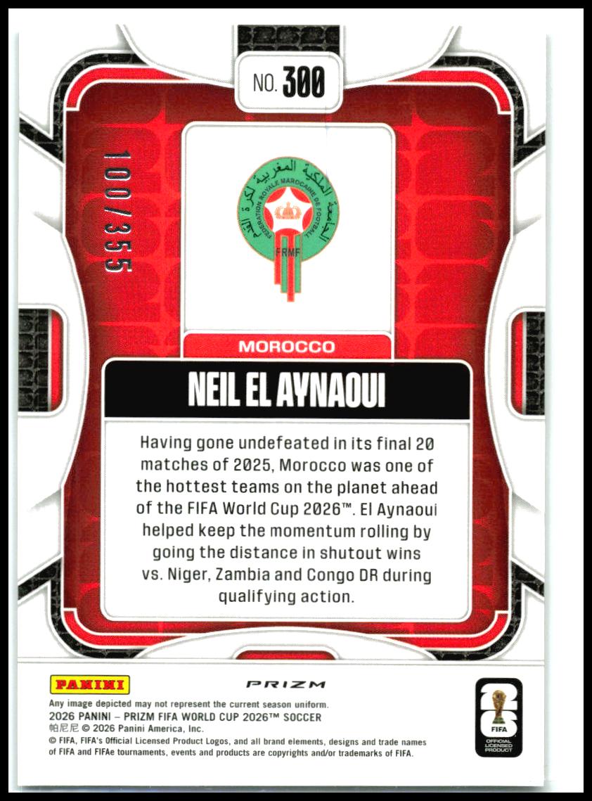 2026 Panini Prizm FIFA World Cup Purple Disco Prizms #300 Neil El Aynaoui
