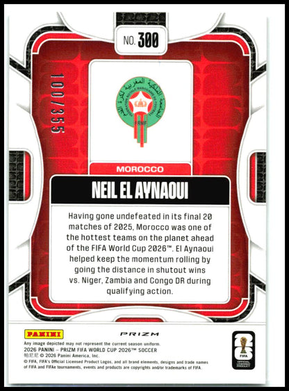 2026 Panini Prizm FIFA World Cup Purple Disco Prizms #300 Neil El Aynaoui