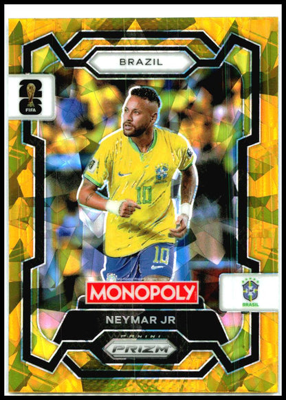 2026 Panini Prizm Monopoly FIFA World Cup Gold Cracked Ice Prizms #15 Neymar Jr