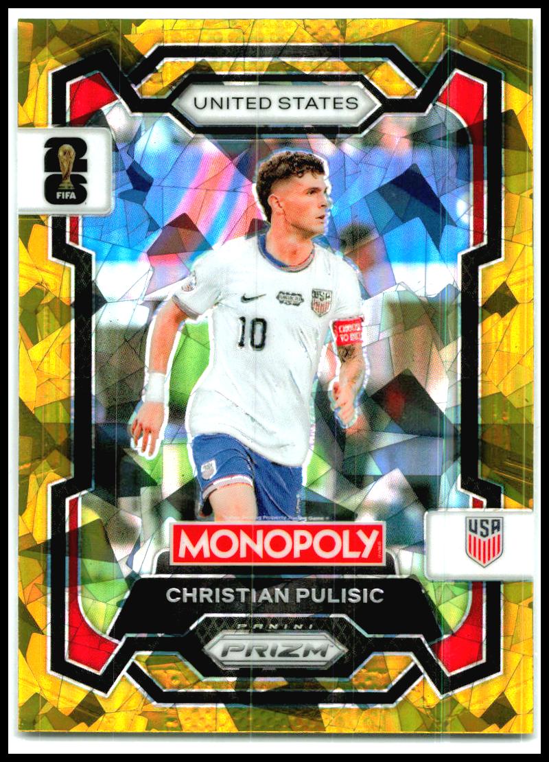 2026 Panini Prizm Monopoly FIFA World Cup Gold Cracked Ice #47 Christian Pulisic