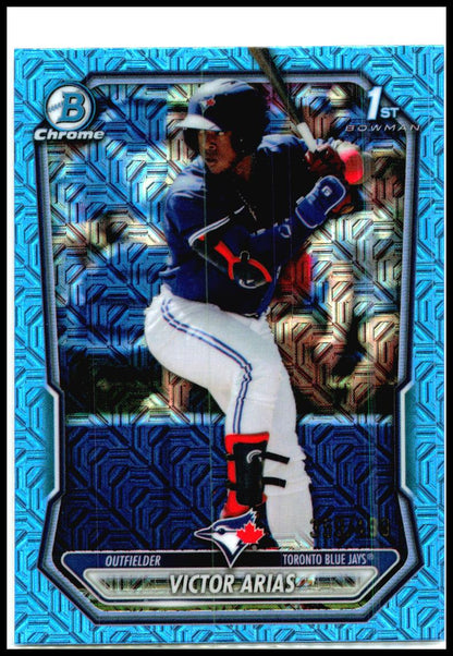 2026 Bowman Chrome Prospects Mojo Sky Blue Refractor # Victor Arias Toronto