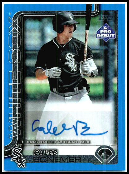 2025 Topps Pro Debut Base Autographs Blue #PD-15 Caleb Bonemer AU